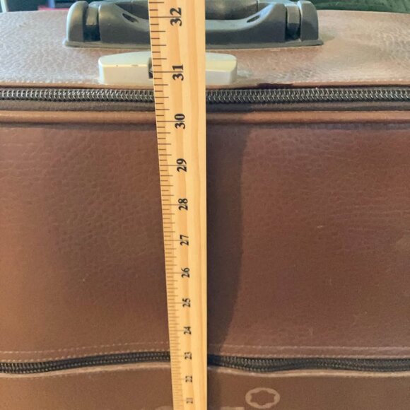 Vintage Montblanc Luggage Leather Rolling Suitcase - Picture 7 of 8